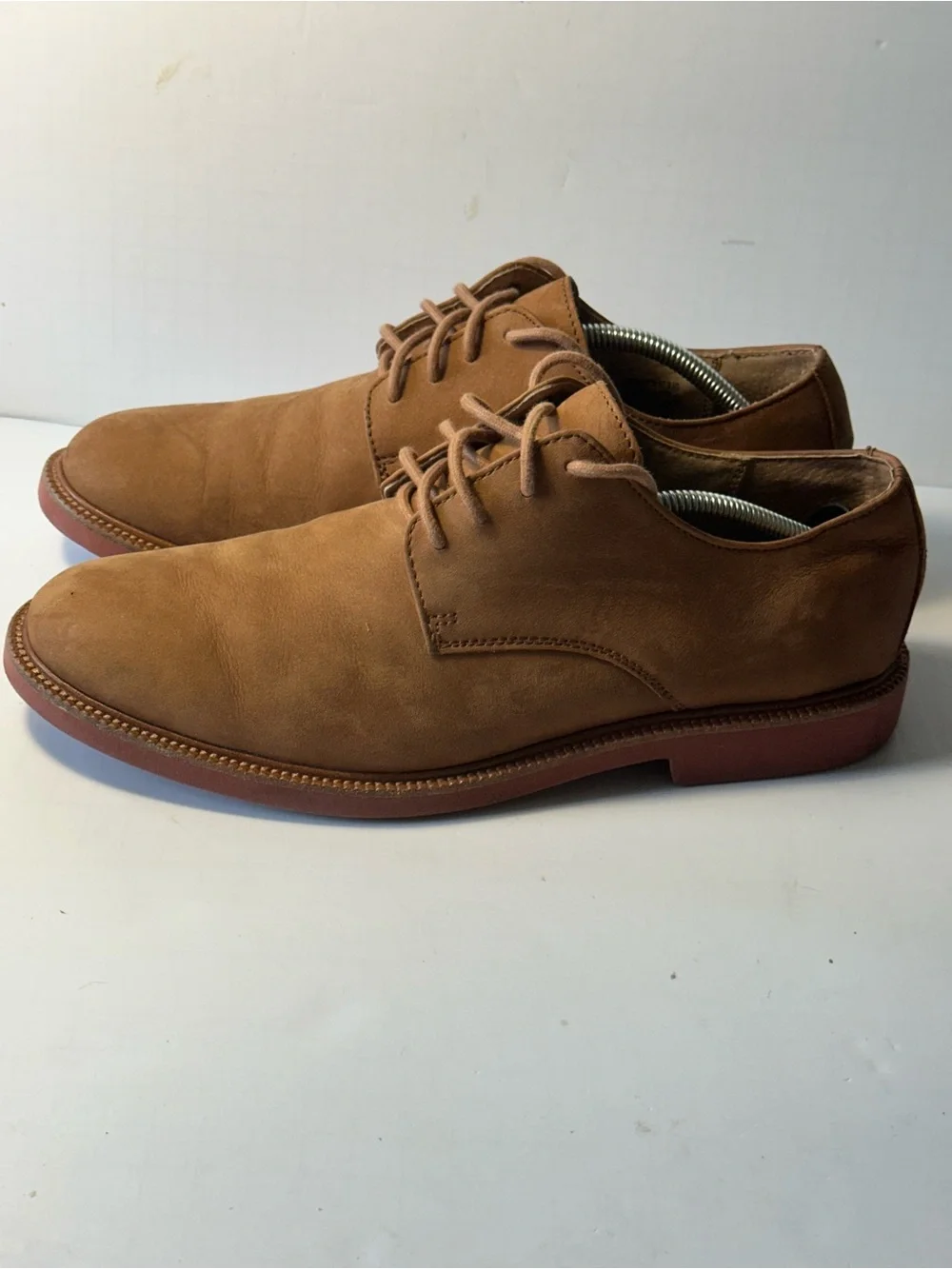 Polo Ralph Lauren Torrington Nubuck Derby Oxfords Taupe Brown Leather Shoes 9.5D